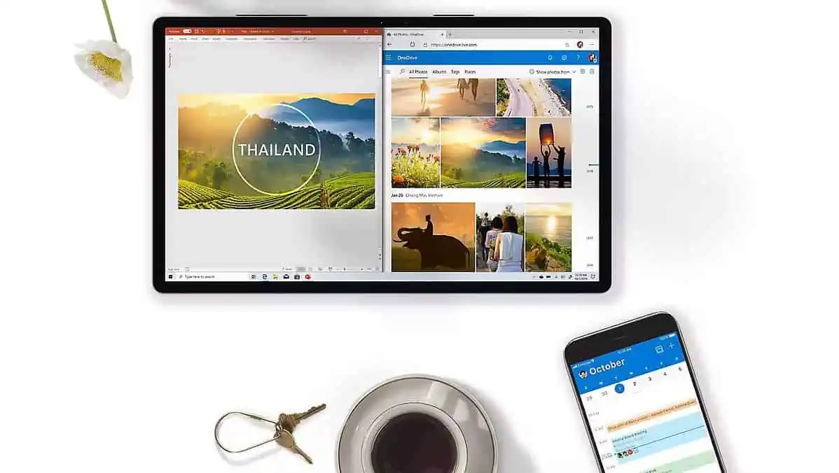 aplikace outlook uživatelské rozhraní tablet telefonu