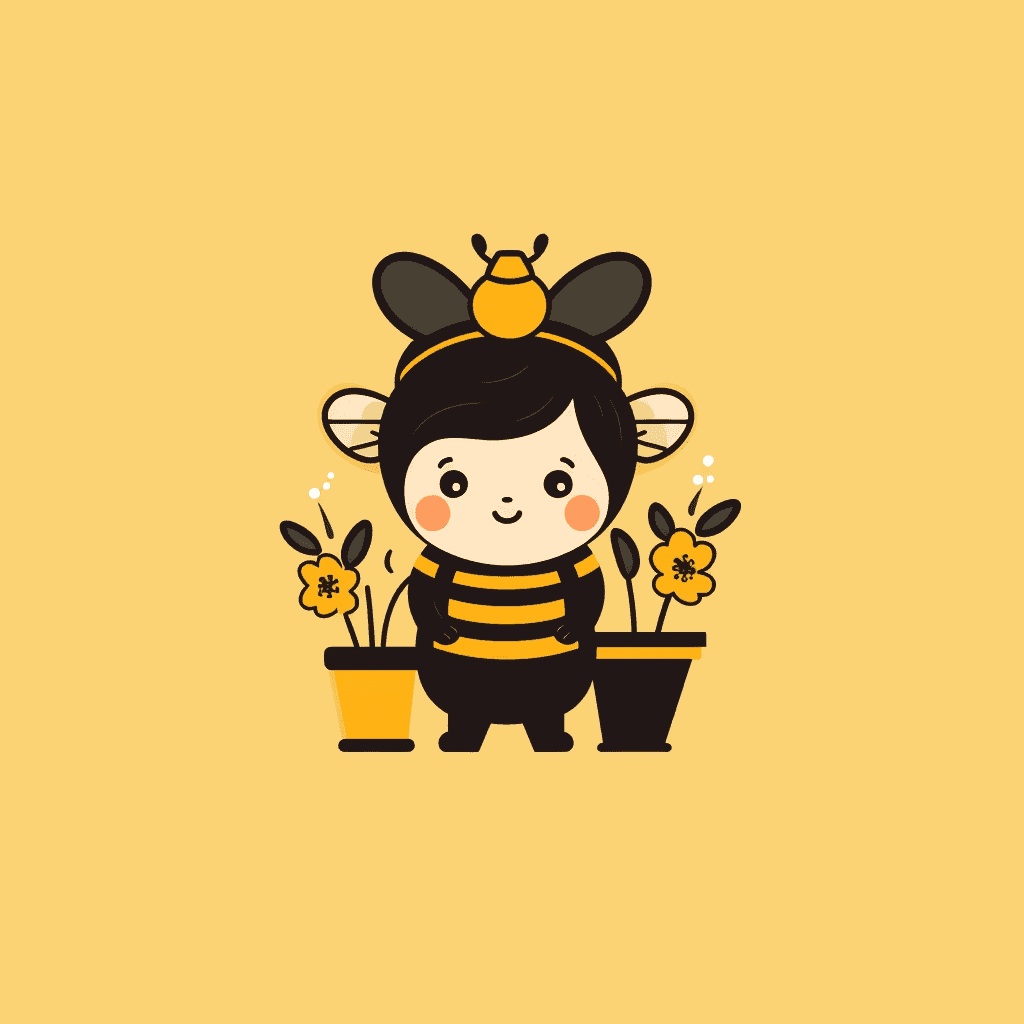 Bumblebee Flower Shop Character Midjourney Logo Prompts