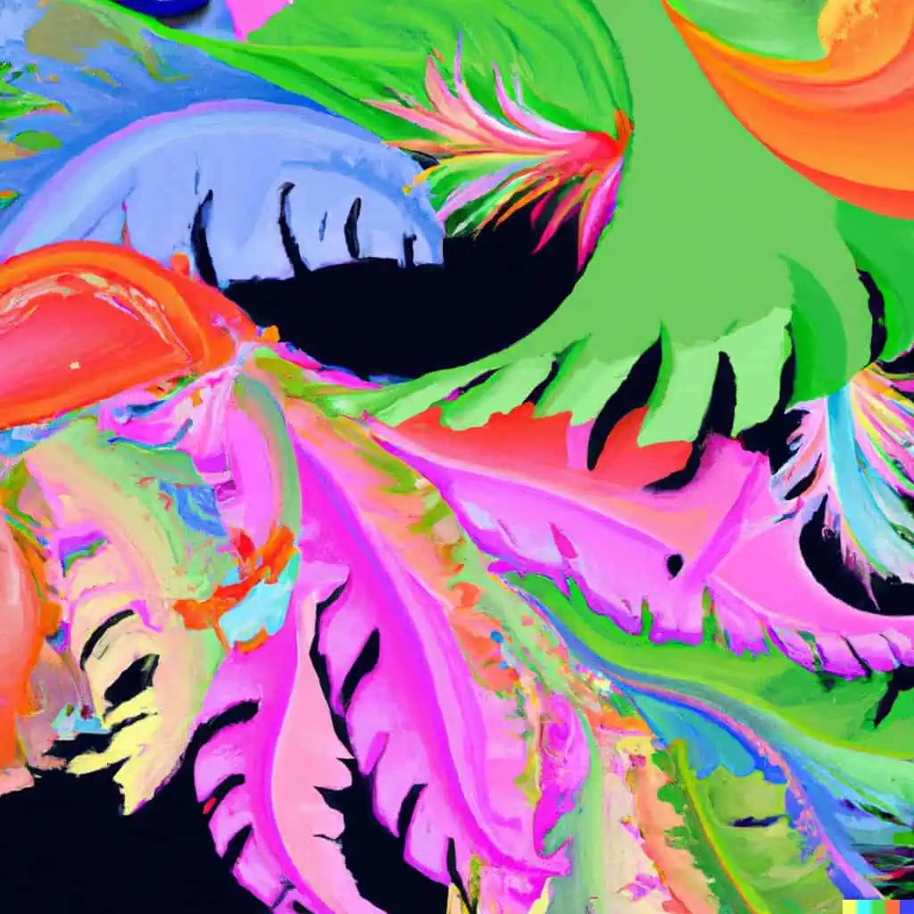 Digital art of alien flora using a vibrant color Best DALL-E 2 Prompts