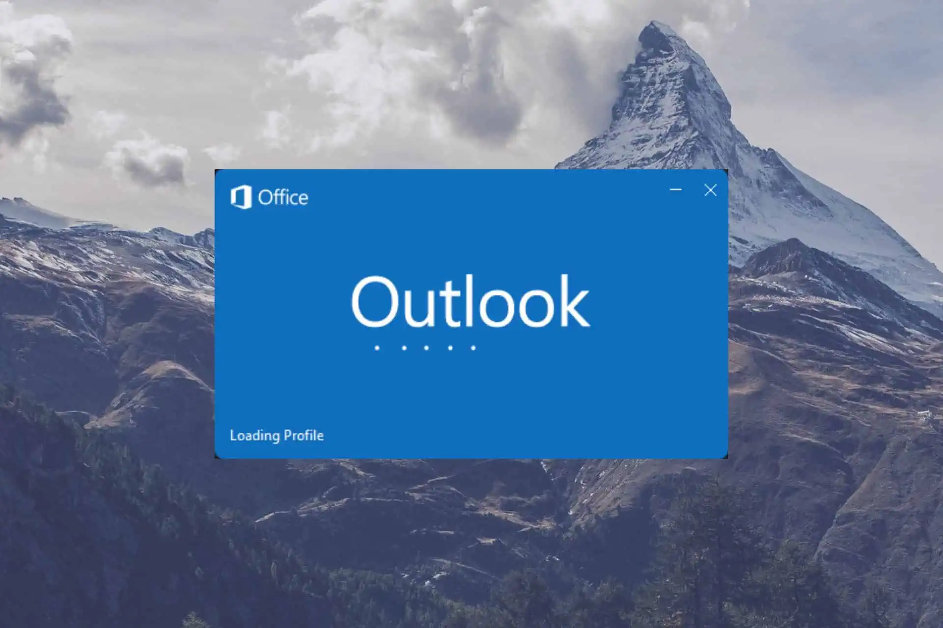 Outlook stuck on loading profile