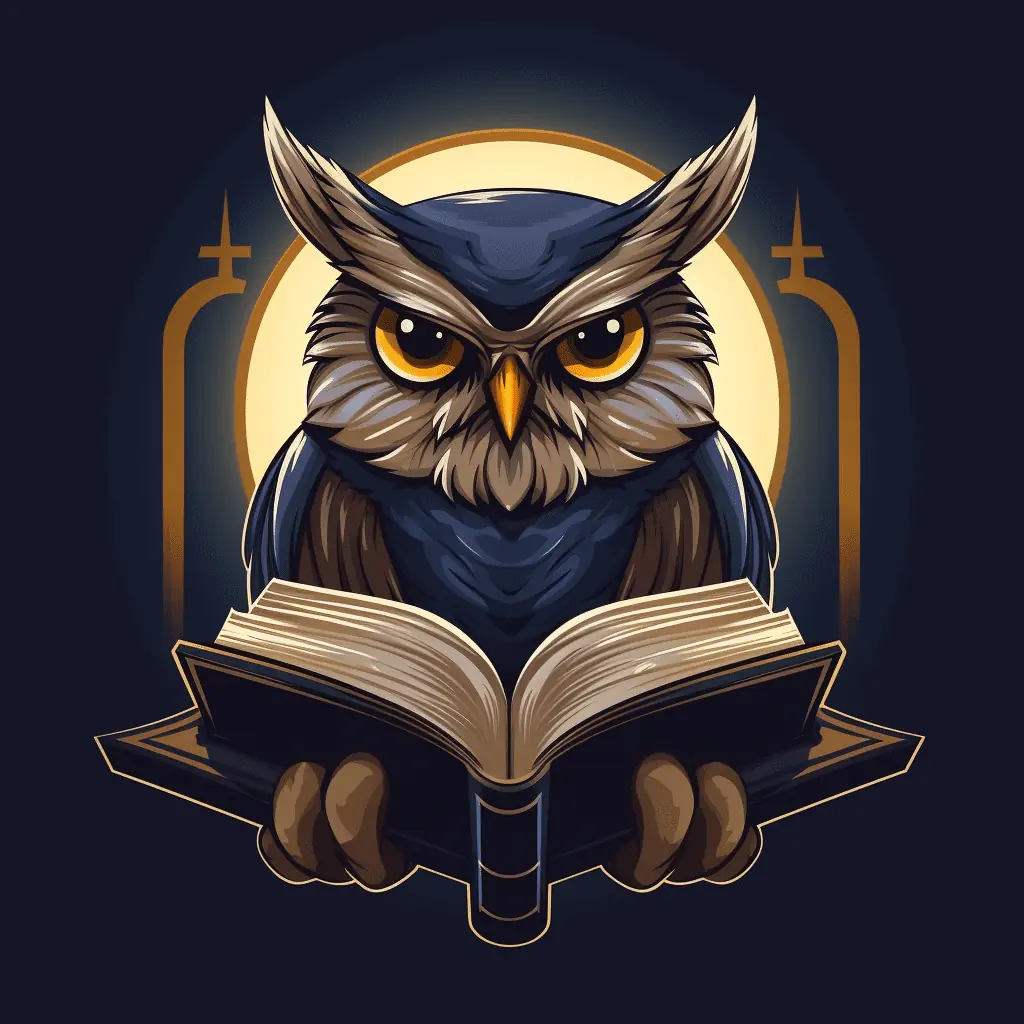 Owl Bookstore Character Midjourney Logo Prompts
