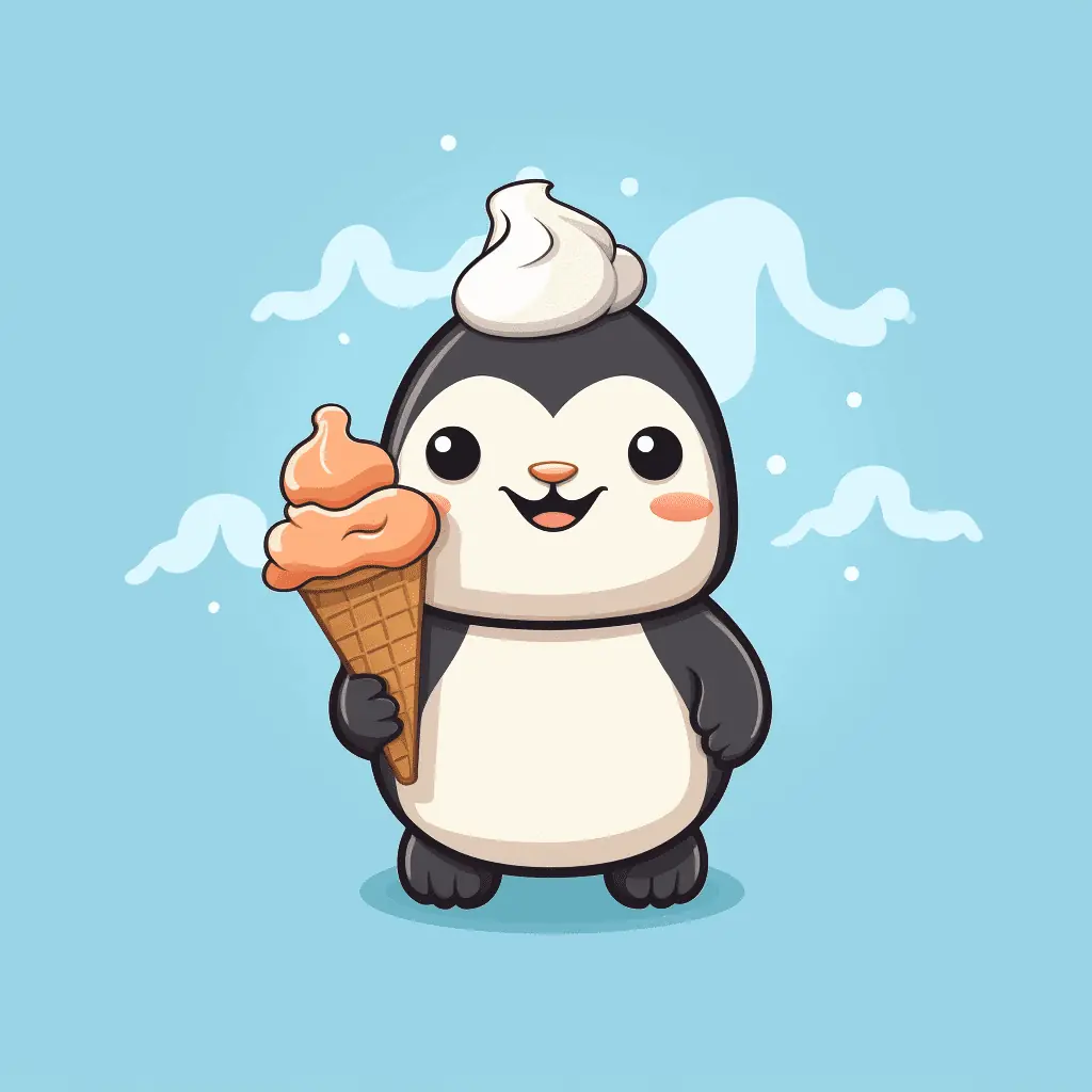 Penguin Ice Cream Character Midjourney Logo Prompts