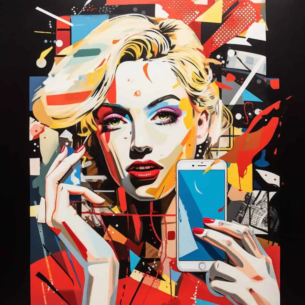 Pop Art Modern Woman with a Smartphone Best Stable Diffusion Prompts