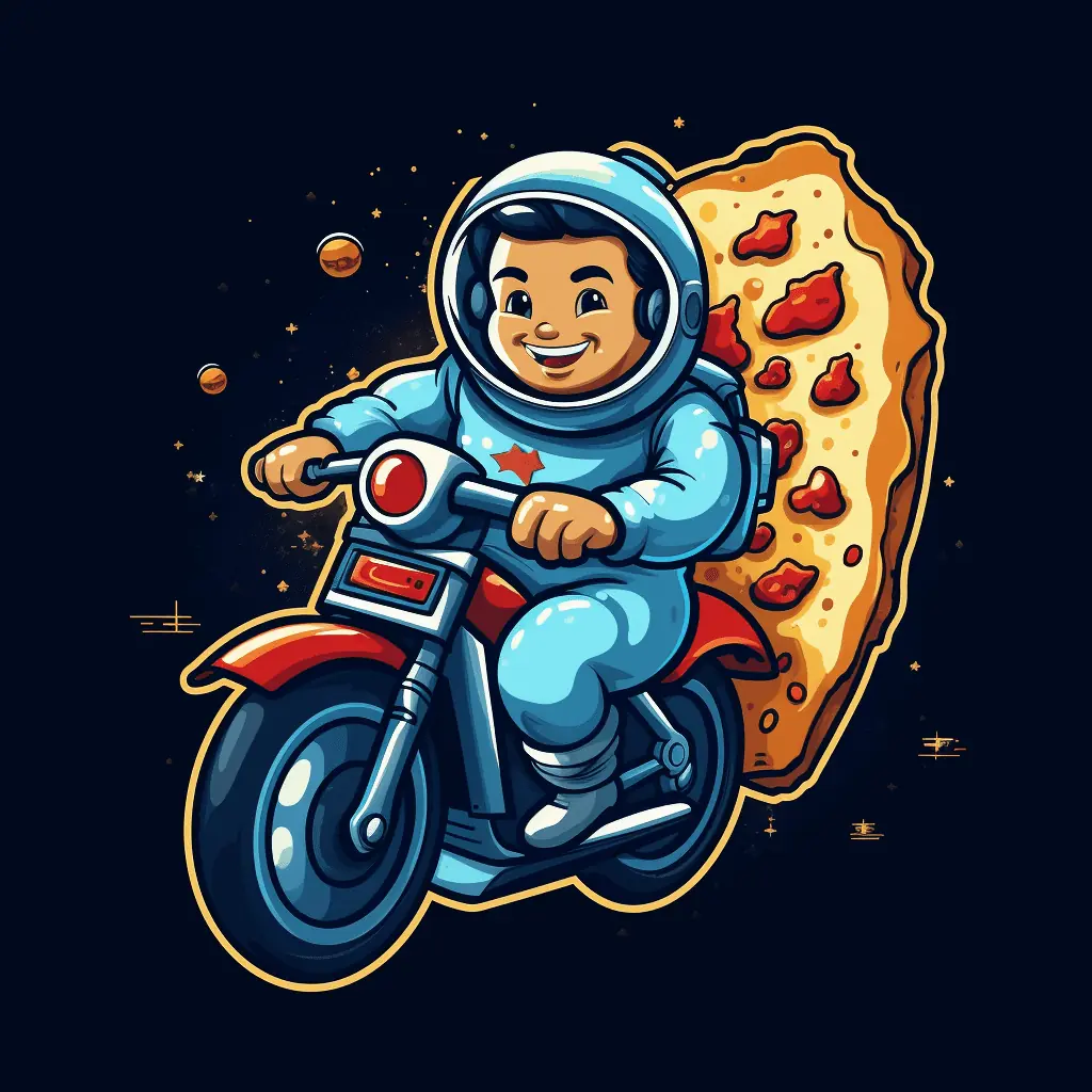 Rocket Pizza Boy Character Midjourney Logo Prompts