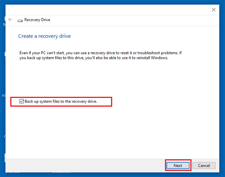 Create Windows 11 recovery USB from Windows 10