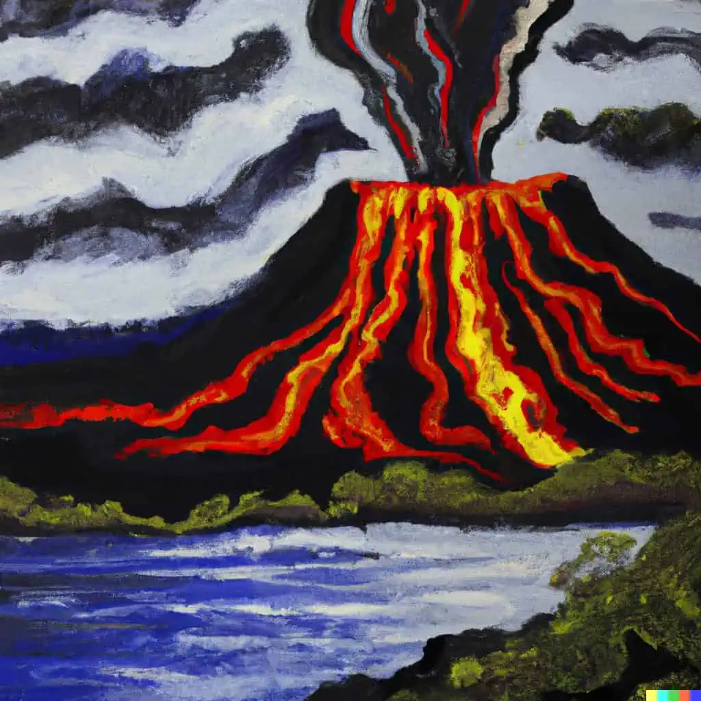 Volcanic Eruption Painting Best DALL-E 2 Prompts