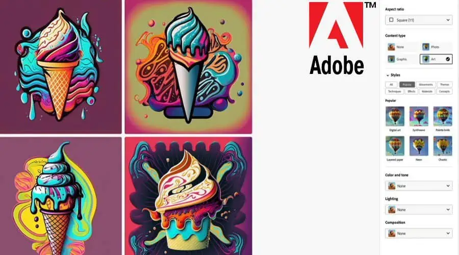 Adobe Firefly AI logo generator
