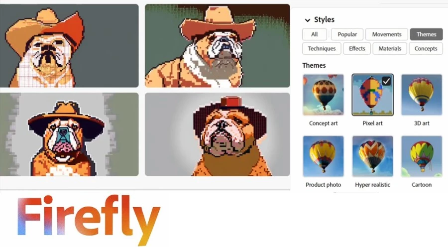 Adobe Firefly AI piksel sanat oluşturucu