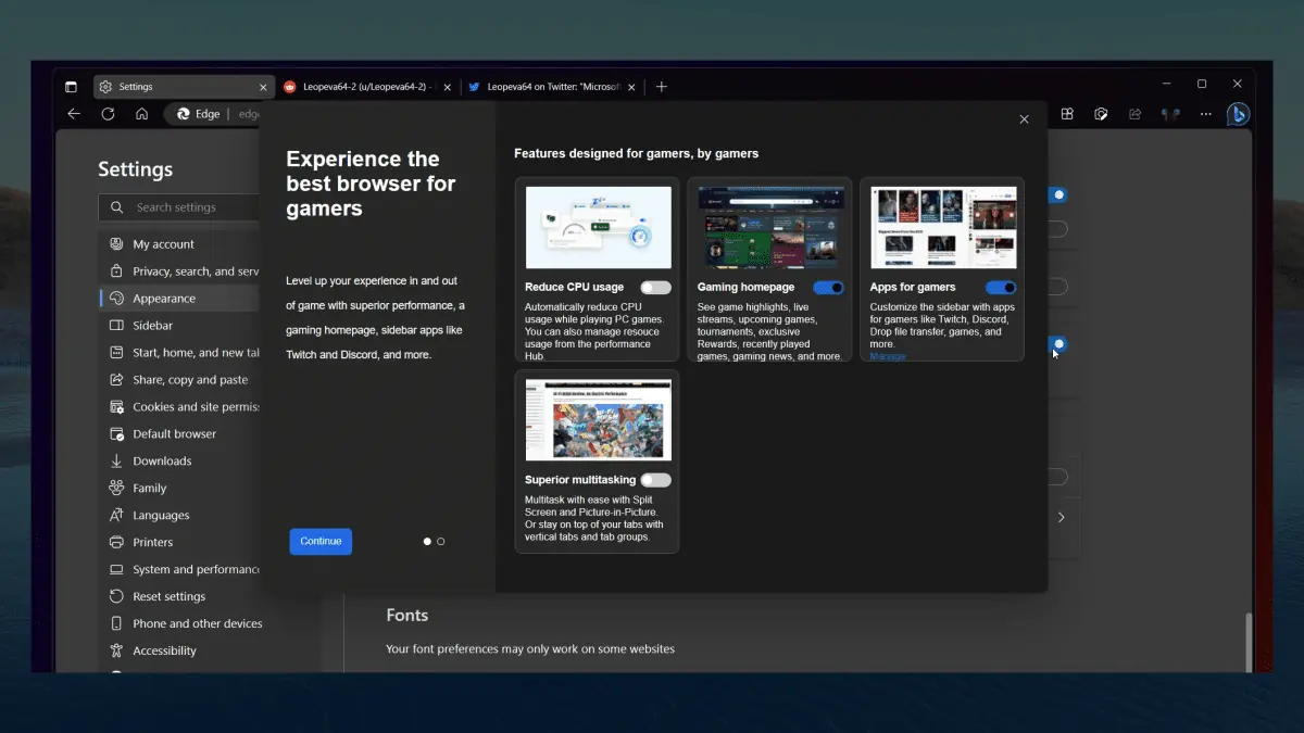 How to use the gaming homepage in Microsoft Edge