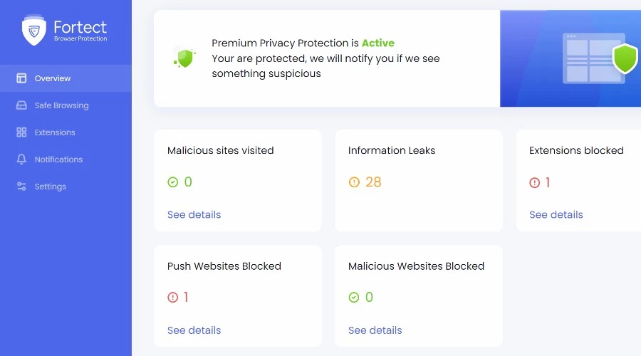 Fortect browser protection overview
