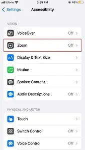 zoom in accessibility settings
