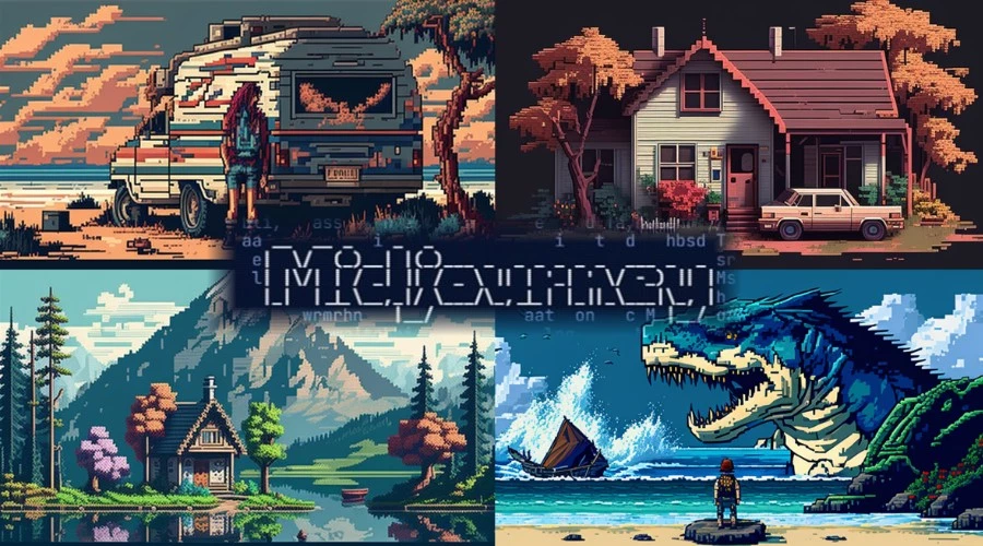 Midjourney AI pixel art generator