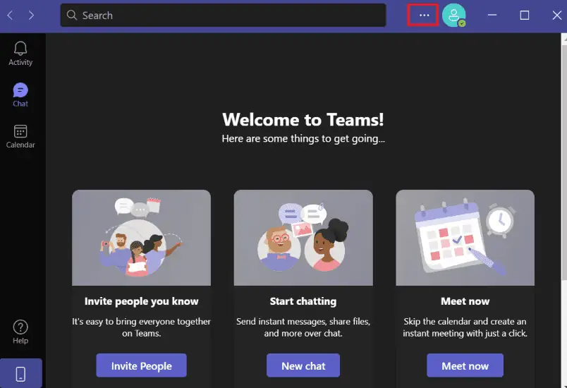 microsoft teams three-dot menu