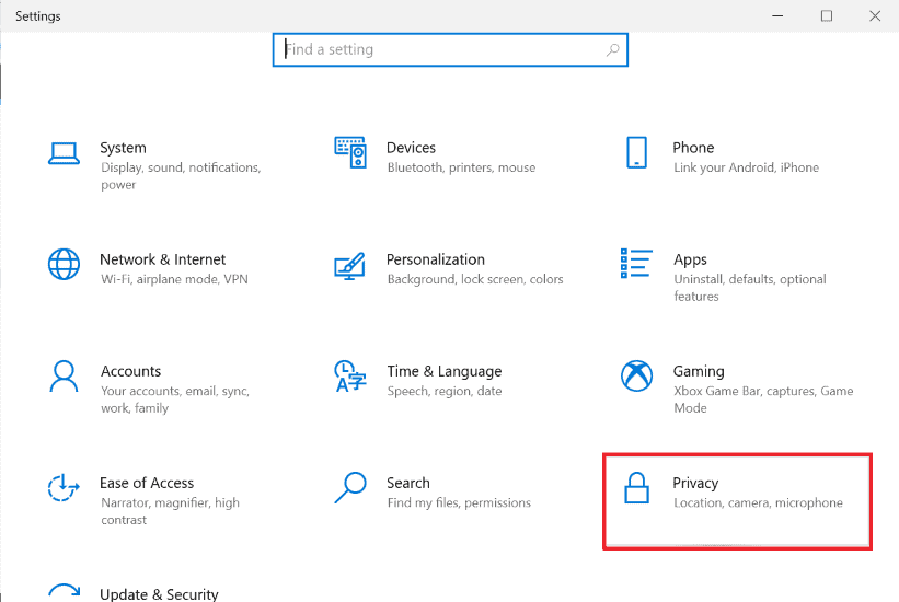 privacy settings in windows