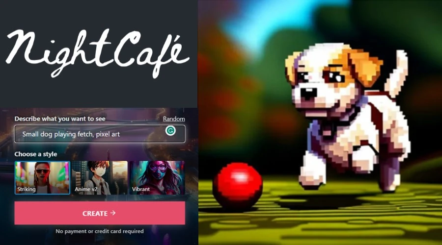 NightCafe AI pixel art generator