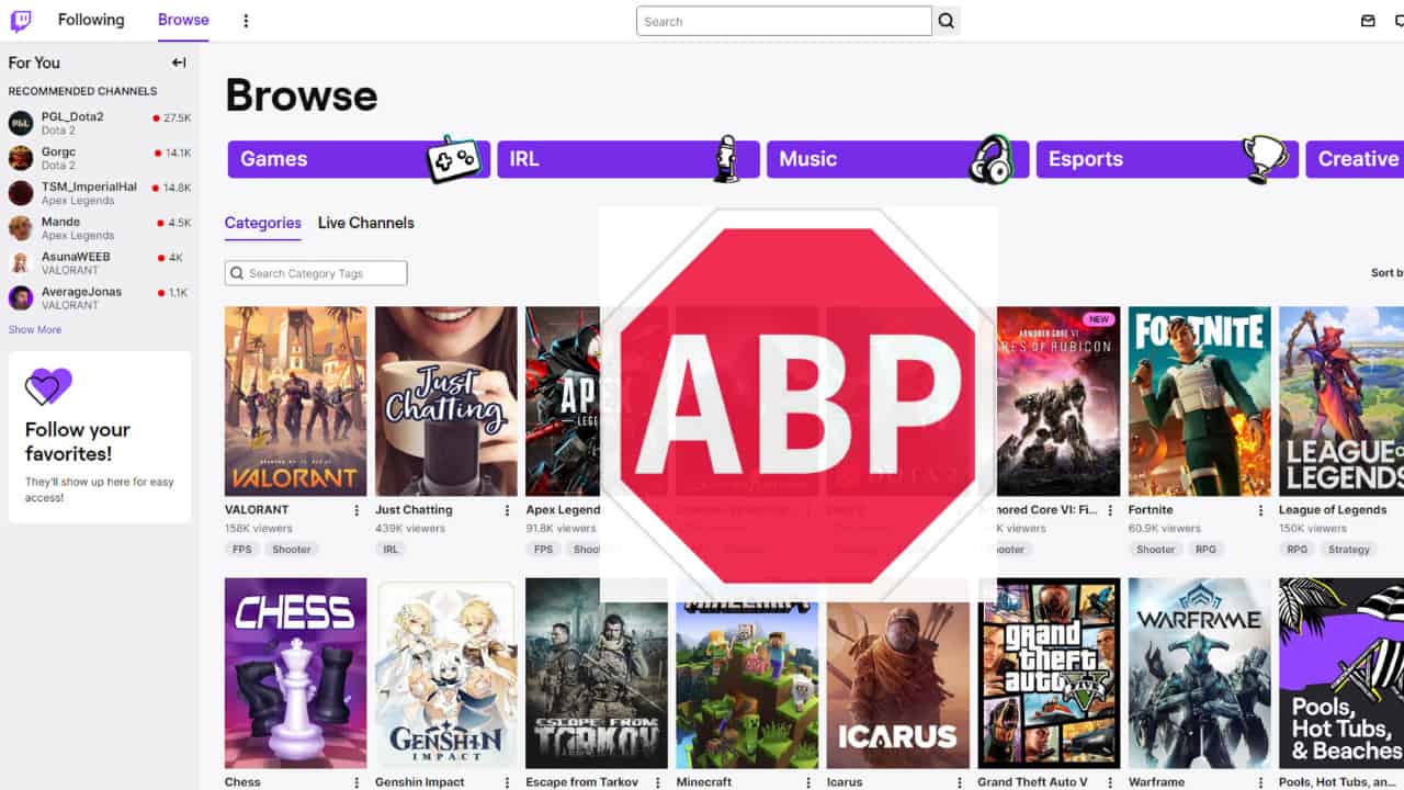 adblock not working on twitch