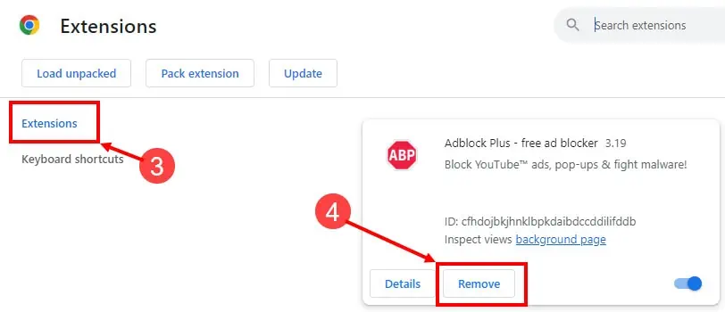AdBlock plus remove
