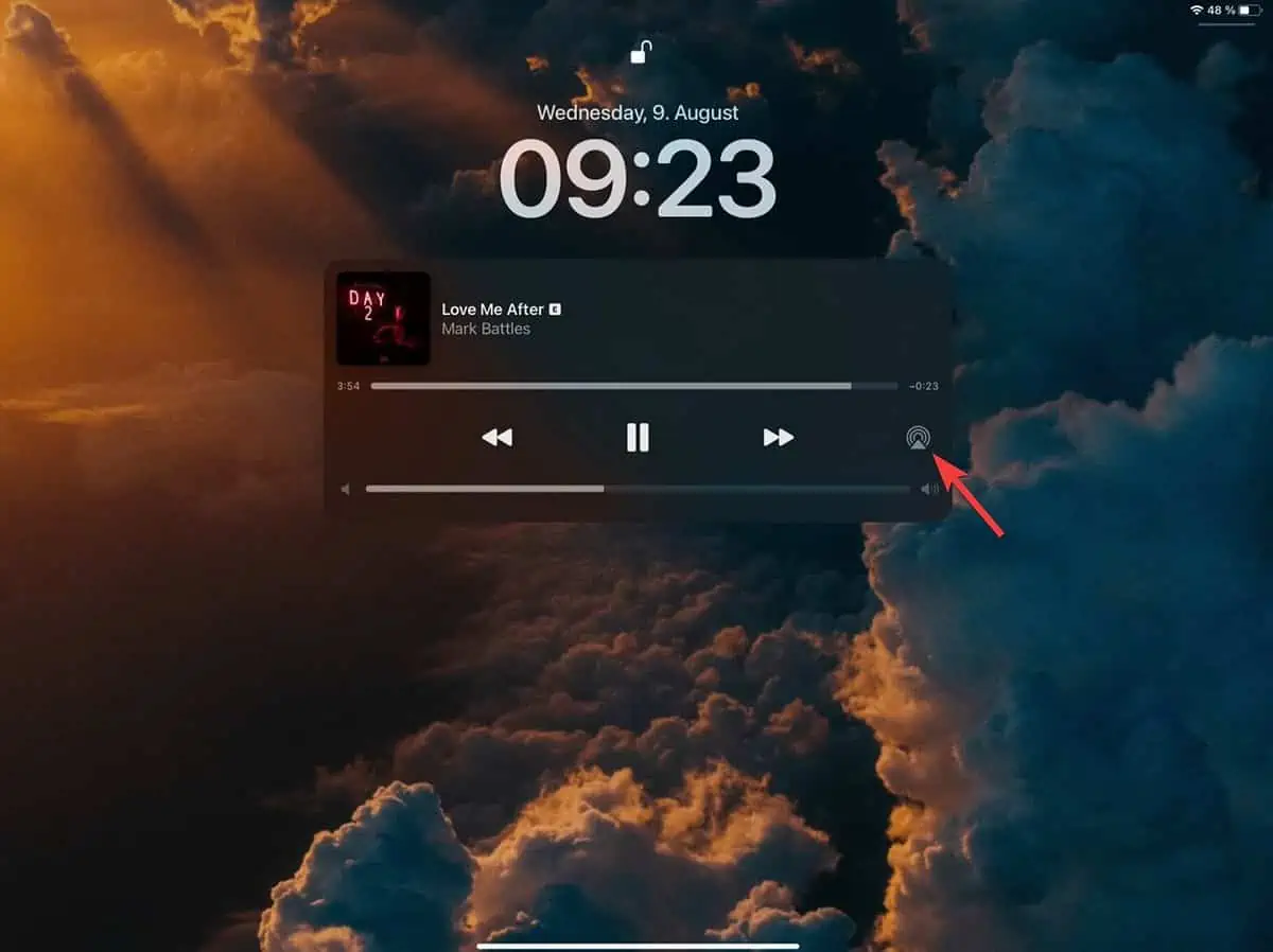 Opsi AirPlay untuk Spotify iPad