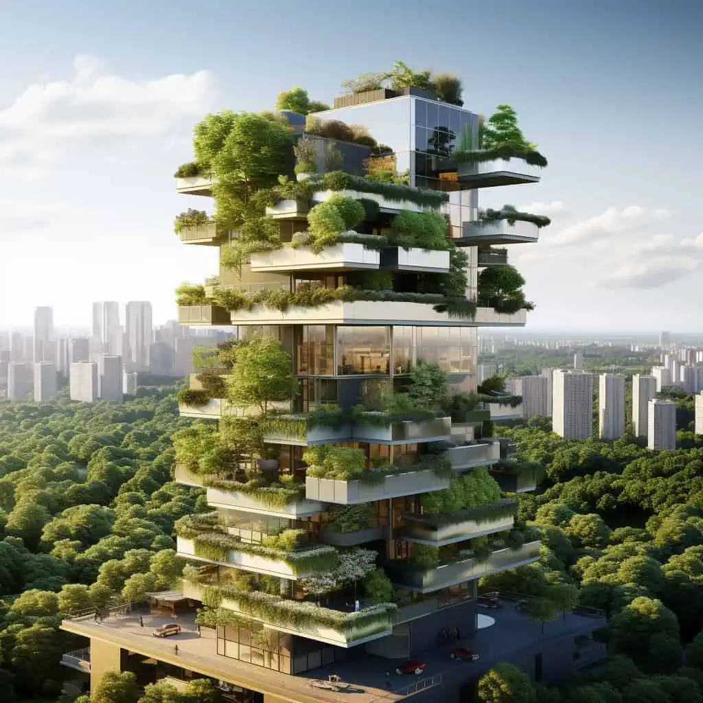 Create_a_modern_eco-friendly_high-rise_design Best Midjourney Architecture Prompts