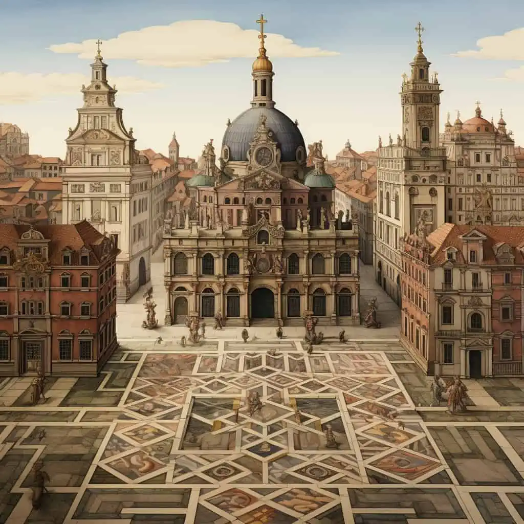 Design_a_Baroque_city_square_featuring_grand_building Best Midjourney Arhitecture Prompts