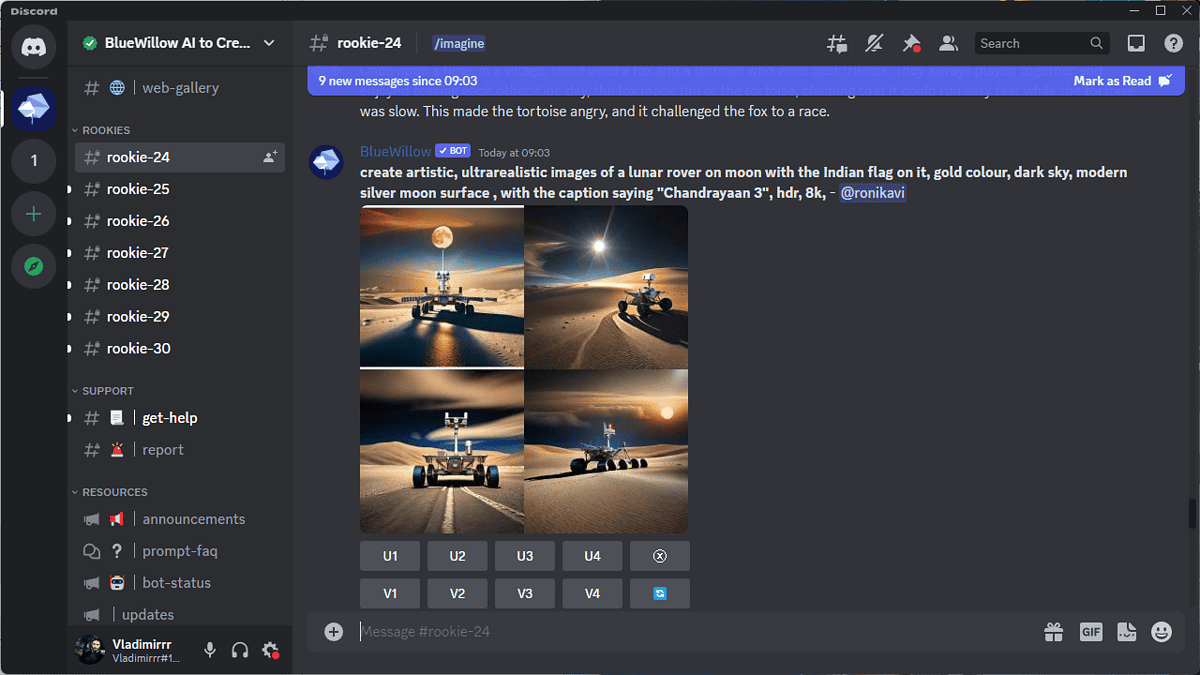 BlueWillow AI on Discord