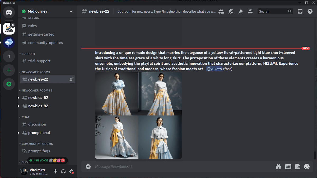 AI tengah perjalanan di Discord