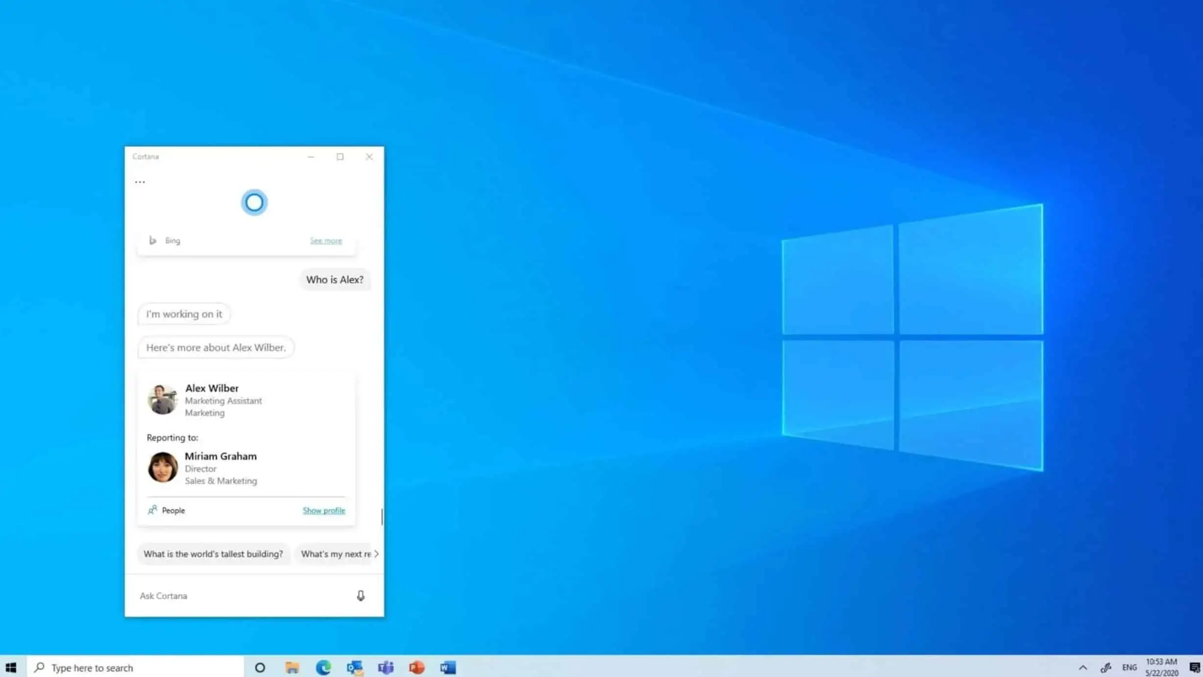 Microsoft Cortana on Windows