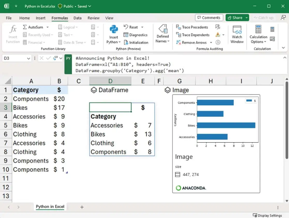 Microsoft’s Python in Excel allows you to combine Python and Excel analytics within the same workbook