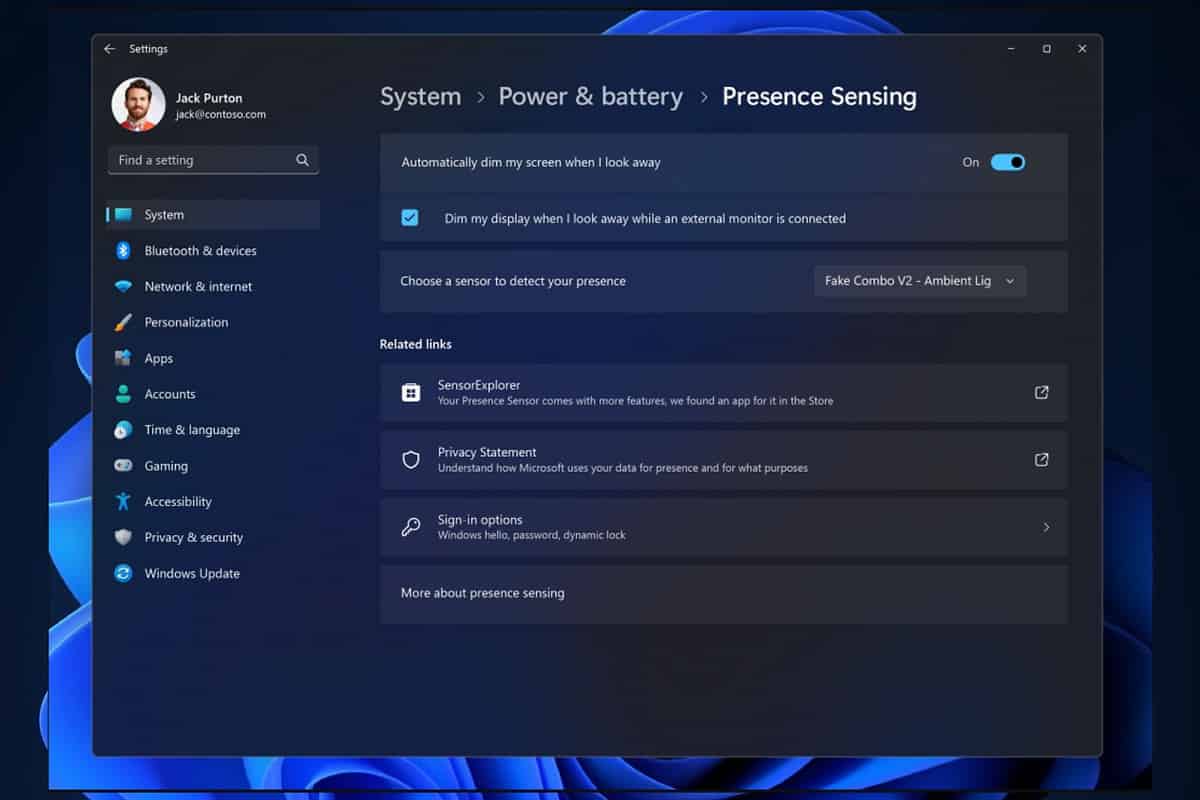 Presence Sensing in Windows 11 will now allow you to dim your screen ...