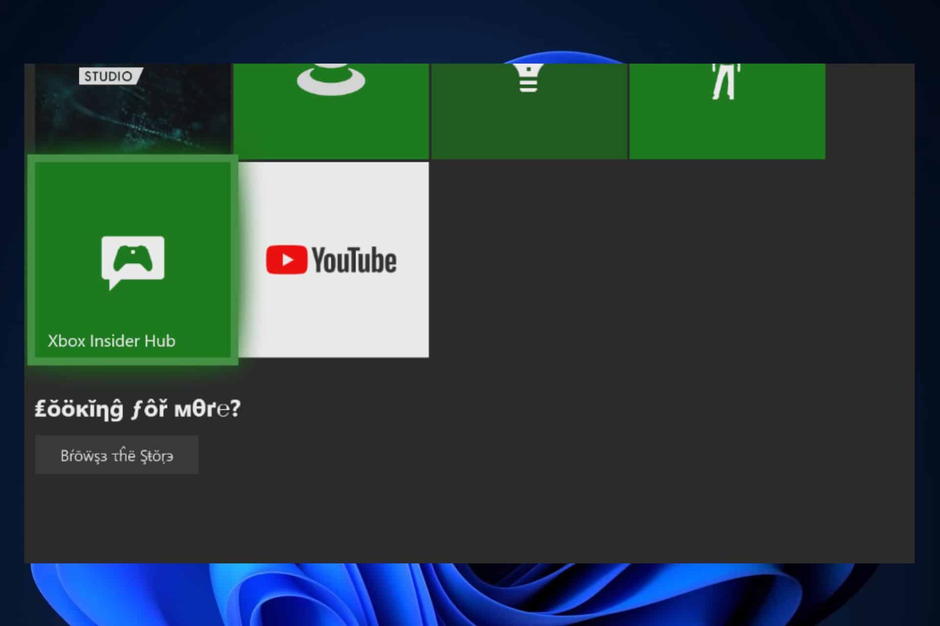 odd text on Xbox Home Dashboard