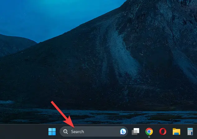 Search box in taskbar Windows 11