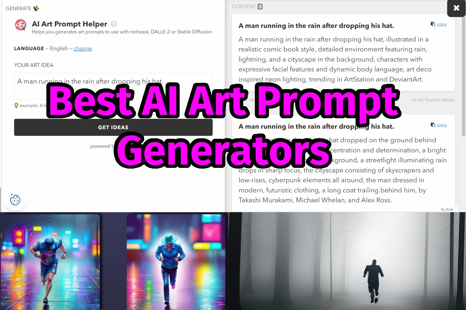 Gerador de prompt de arte AI