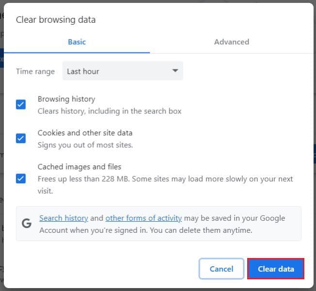clear browser data chrome