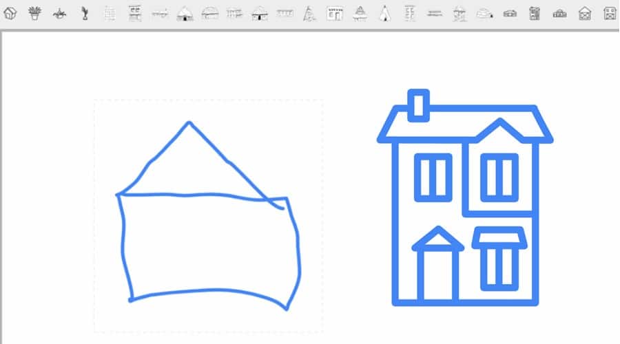 Design gráfico de ferramentas AutoDraw AI