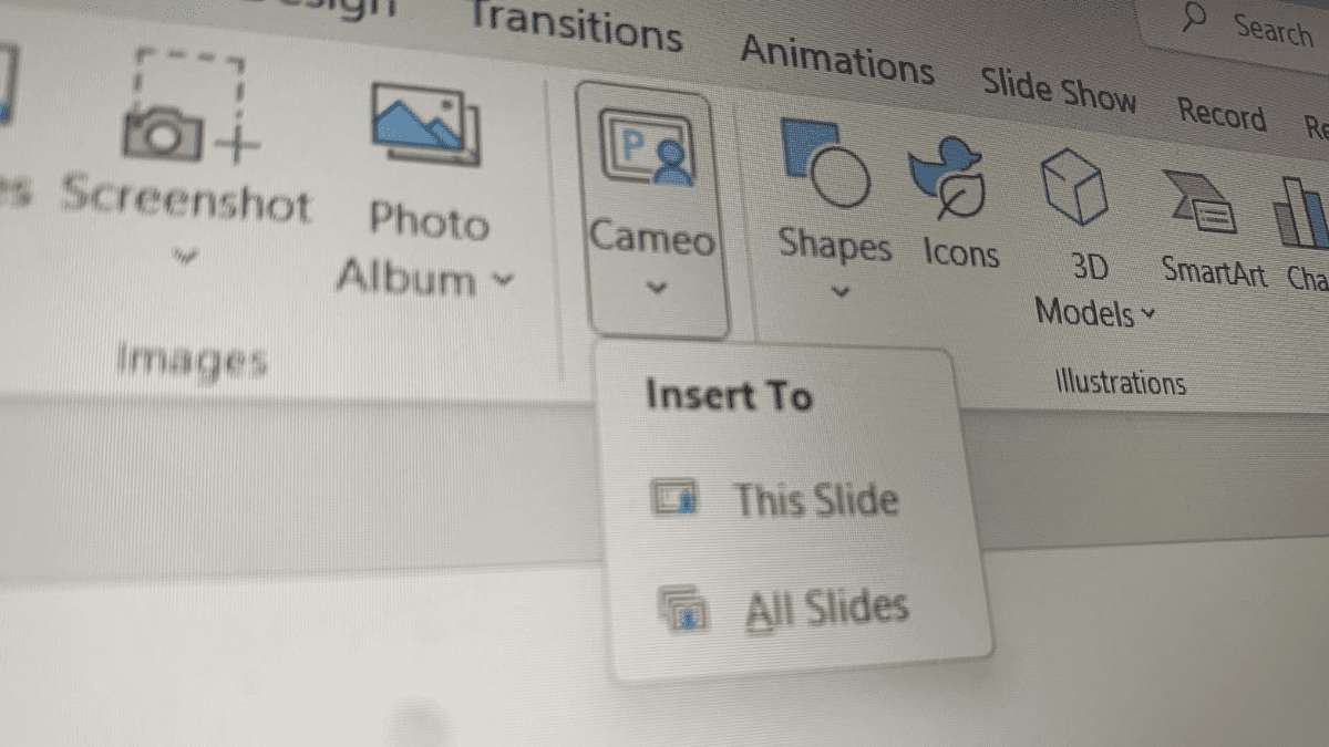 How to use PowerPoint Cameo 