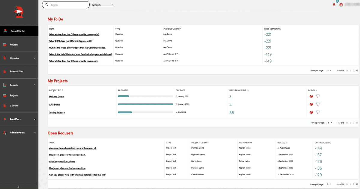 RocketDocs 인터페이스