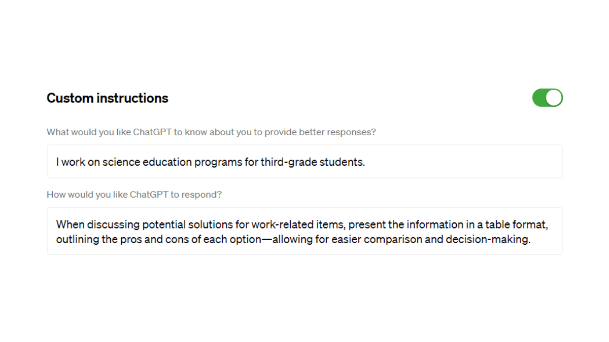 Why ChatGPT custom instructions are such a big deal