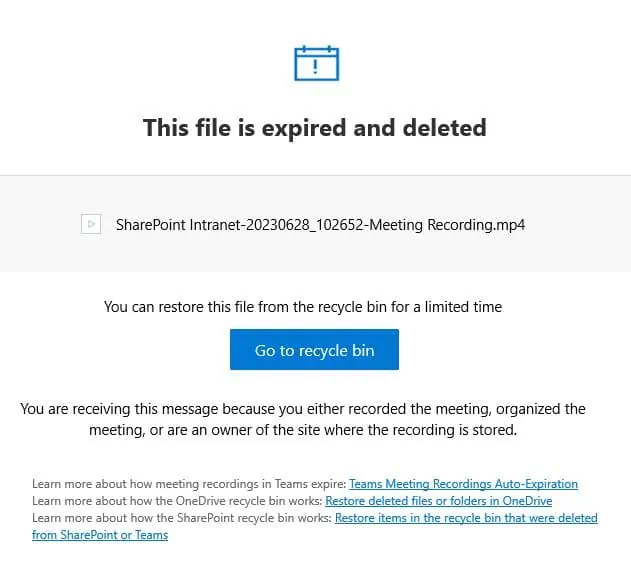 How to restore expired and deleted Microsoft Teams meeting recordings