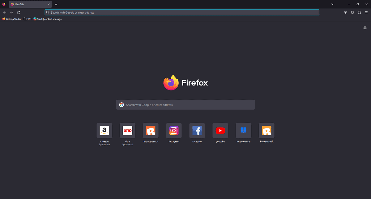 Mozilla Firefox インターフェース