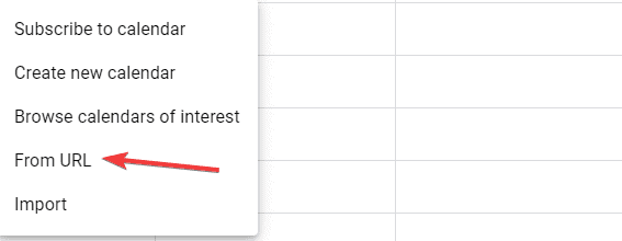 google calendar paste from url
