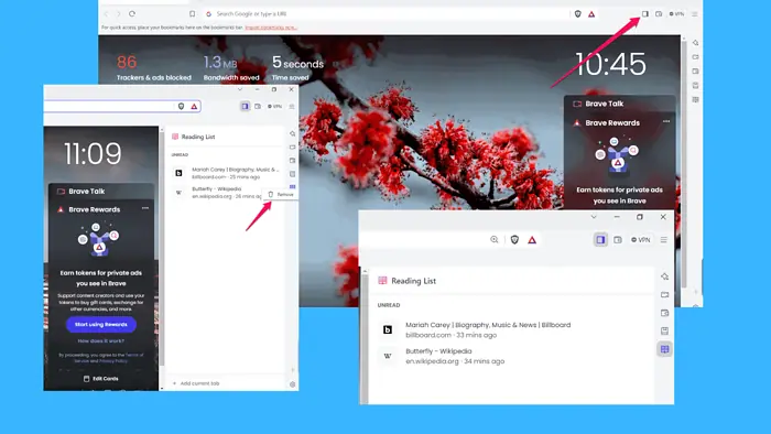 How to Remove the Reading List in Brave Browser