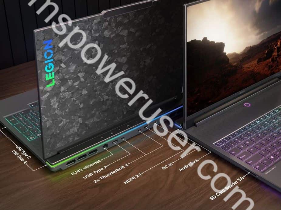 lenovo legion 9i connectivity ports presented