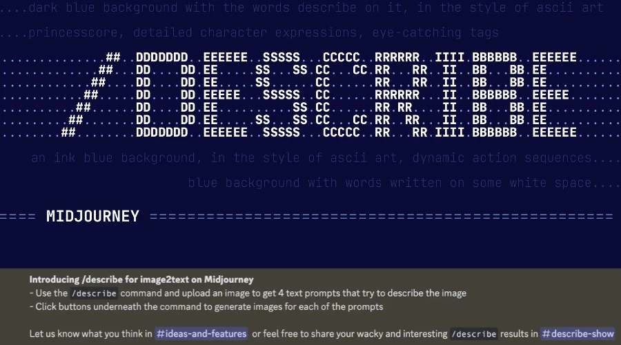 Midjourney Describe AI art prompt image generator