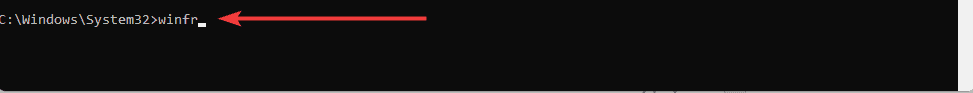 command prompt winfr