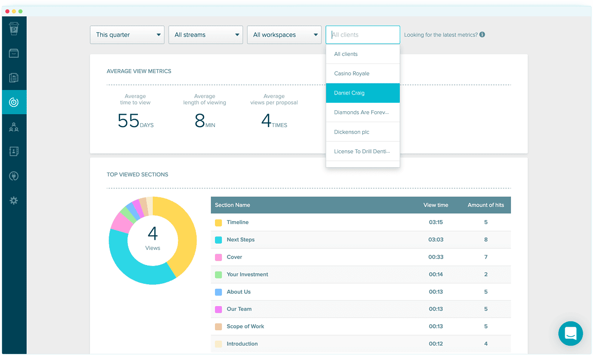 Proposify interface