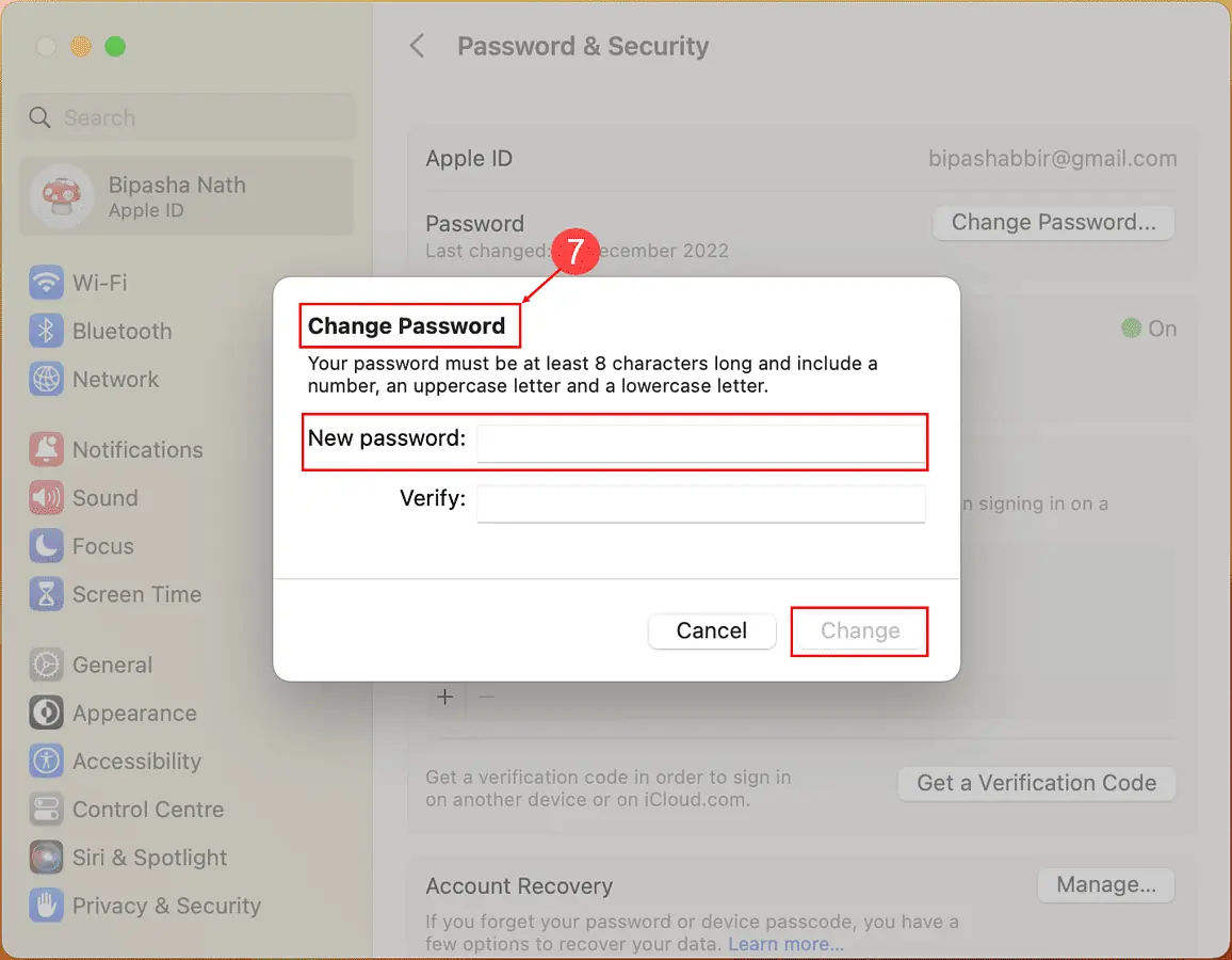 reset my macbook password using apple id