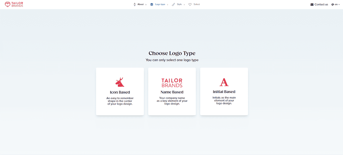 Choosing logo type