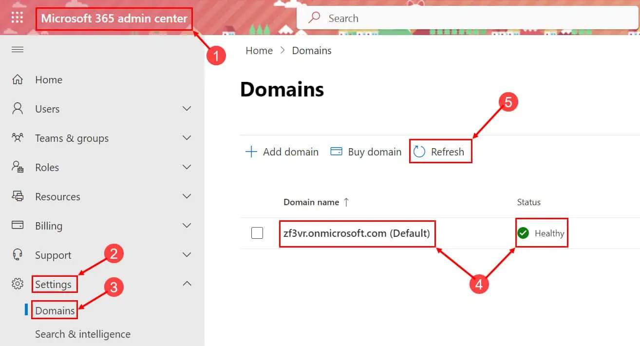 Get domain config status
