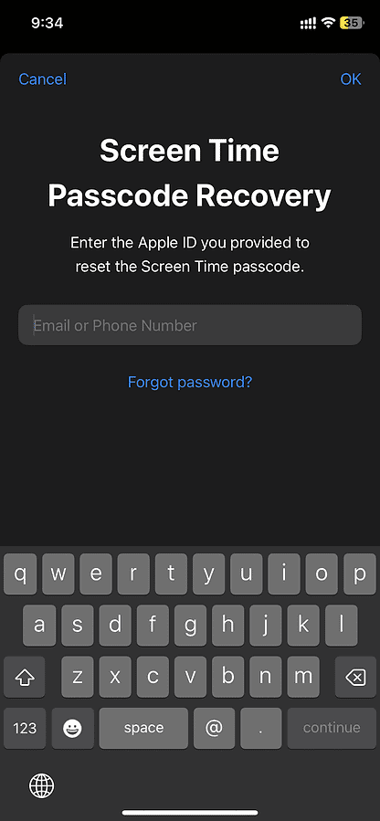 screen time passcode recovery