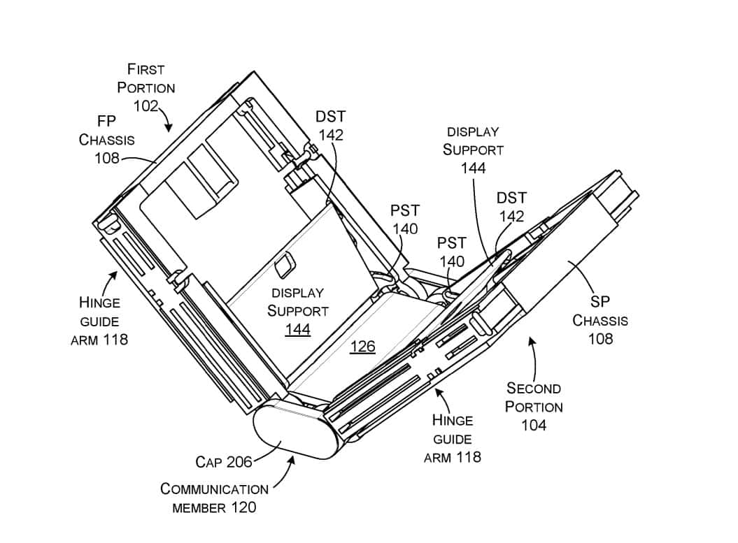 Microsoft Galaxy Flip Foldable device partially folded